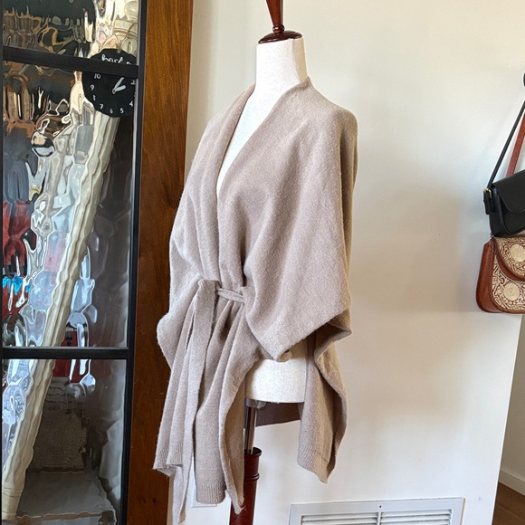 SHEIN Sweaters - Chic Beige Women's Shawl with Belt